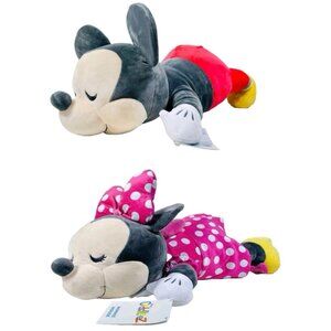 Disney Store Cuddleez 24" Mickey & Minnie Mouse Jumbo Plush Bundle